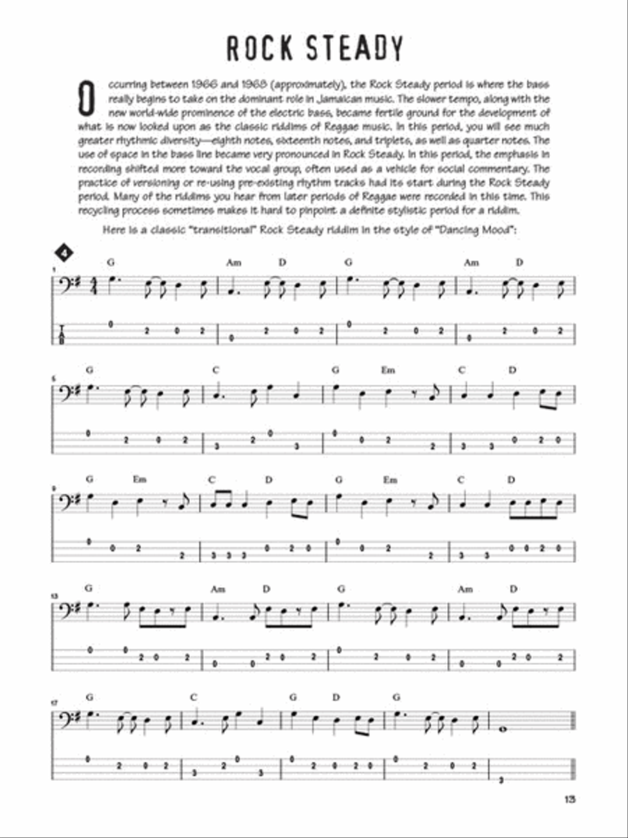 Reggae Bass Bass Guitar Tablature scores gallery preview page 4