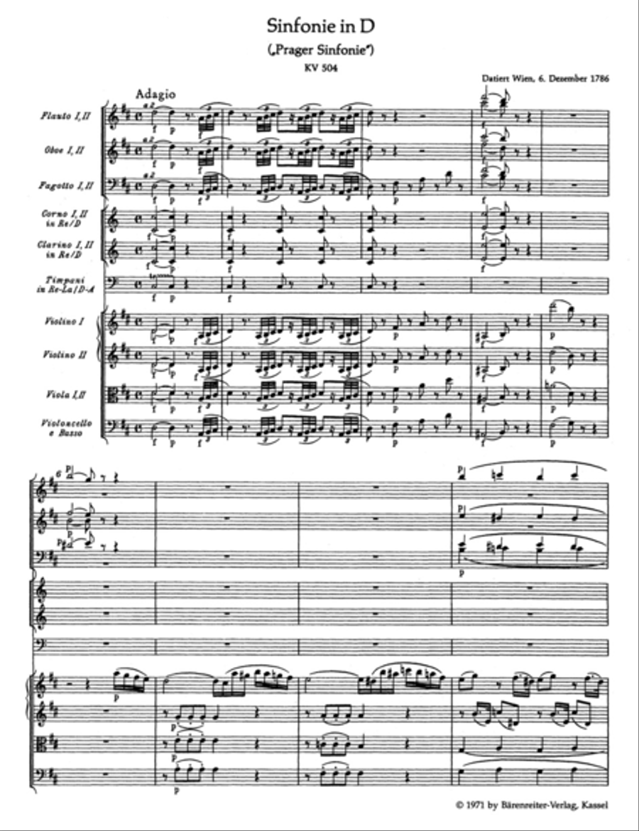 Symphony, No. 38 D major, KV 504 'Prague Symphony' Orchestra scores gallery preview page 2