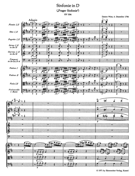 Symphony, No. 38 D major, KV 504 'Prague Symphony'