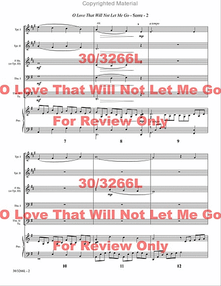 O Love That Will Not Let Me Go Brass Ensemble scores gallery preview page 3