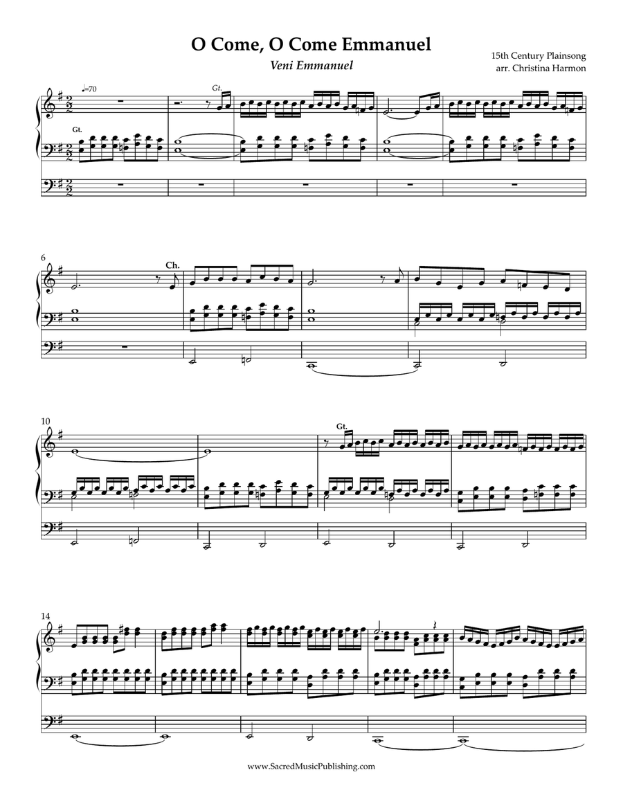 O Come O Come Emmanuel - Organ Organ Solo scores gallery preview page 2