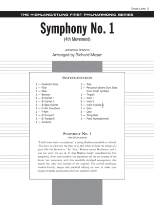 Book cover for Symphony No. 1 (4th Movement ): Score