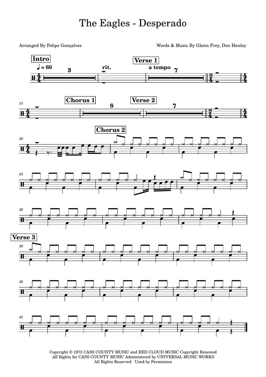 Desperado Drum Set scores gallery preview page 1