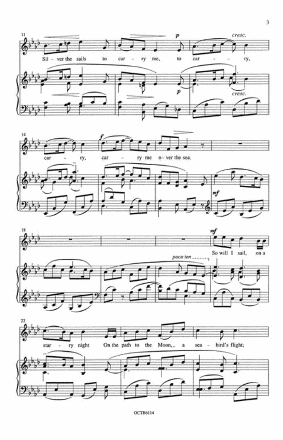 The Path to the Moon Unison Choir scores gallery preview page 3