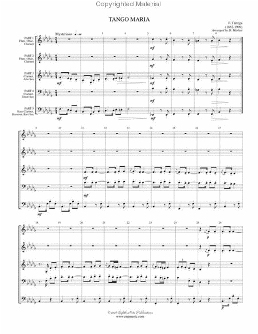 Tango Maria Tango Maria Woodwind Ensemble scores gallery preview page 2