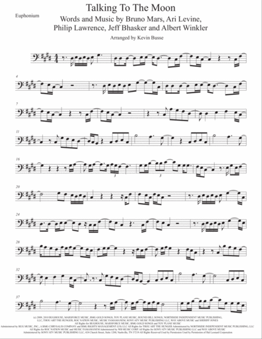Talking To The Moon Talking To The Moon Euphonium scores gallery preview page 1