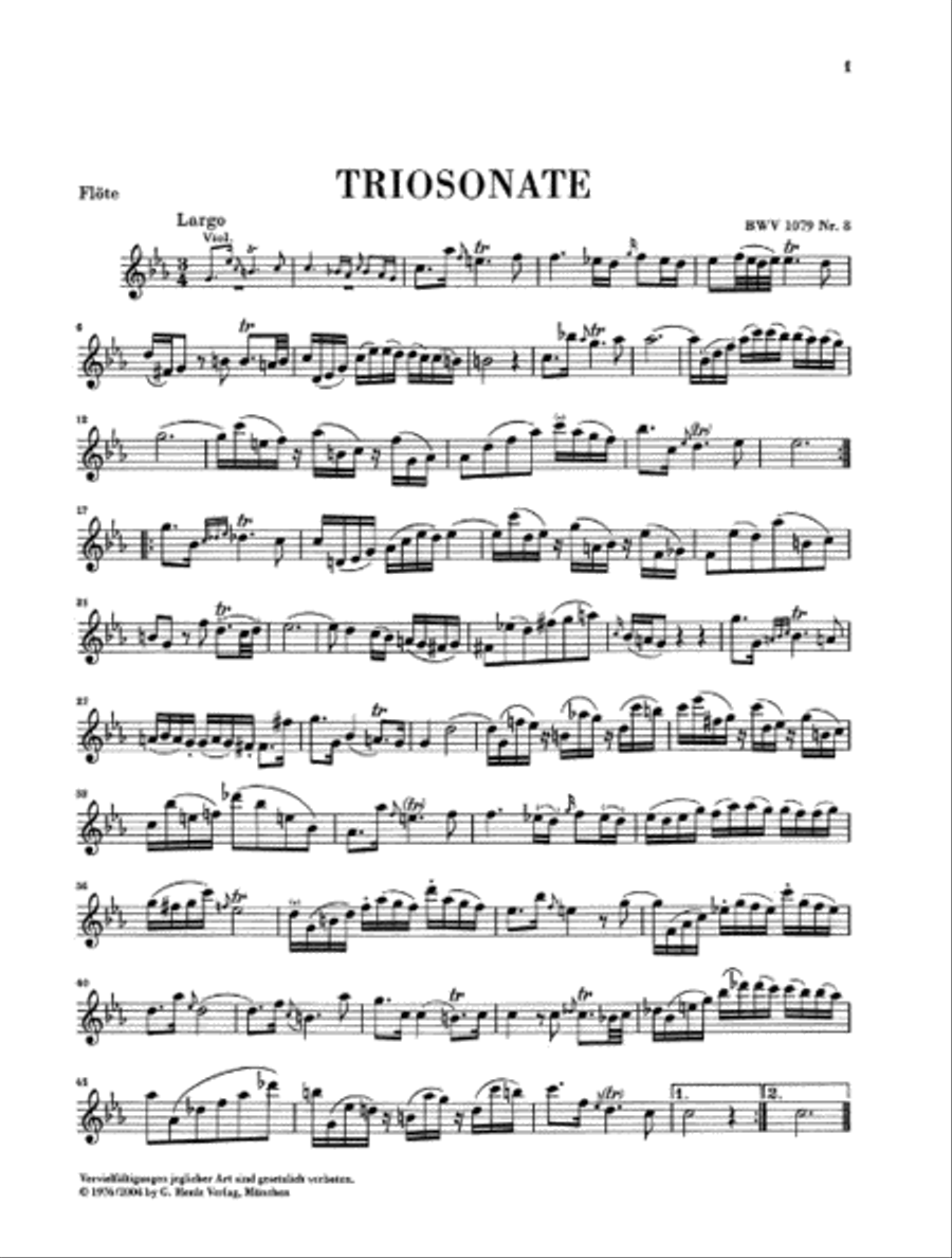Trio Sonata and Canon Perpetuus from the musical offering fur Flute, Violin and Basso Continuo BWV 1079 Nr. 8 und 9 Flute scores gallery preview page 5