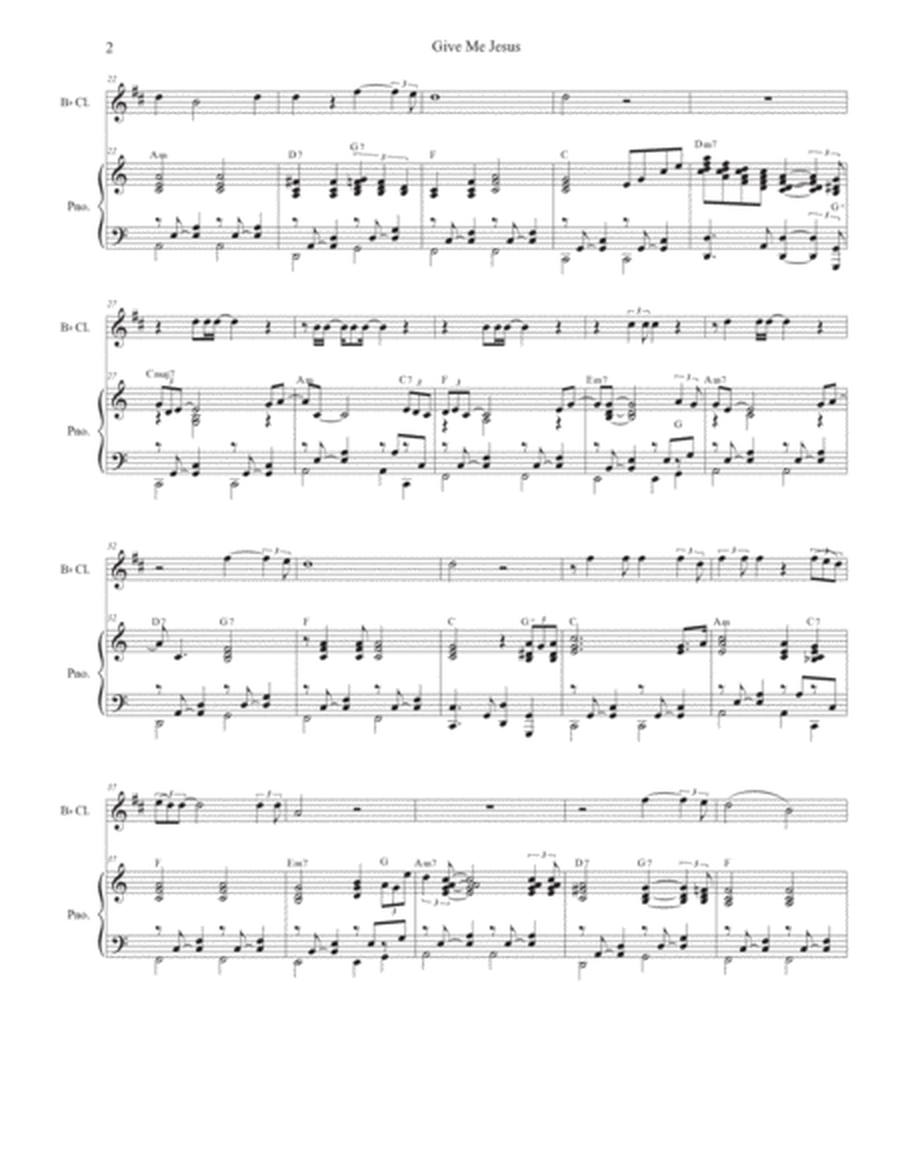 Give Me Jesus (Bb-Clarinet solo and Piano) image number null