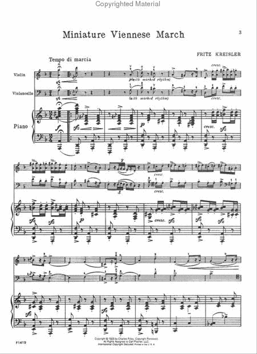 Miniature Viennese March Piano Trio scores gallery preview page 2