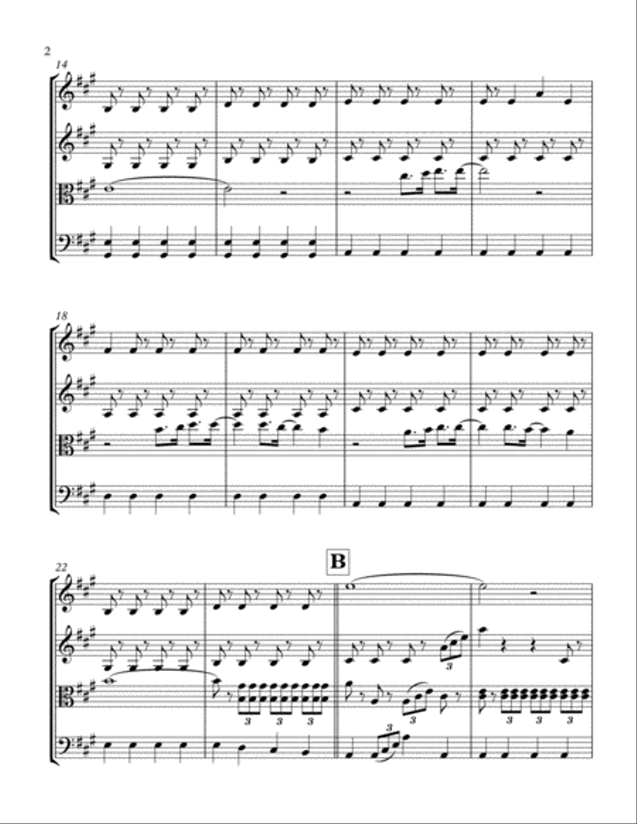 Sweet Caroline String Quartet scores gallery preview page 2