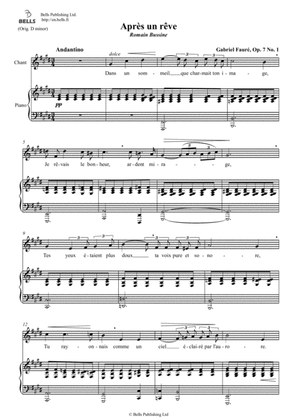 Apres un reve, Op. 7 No. 1 (B-flat minor)