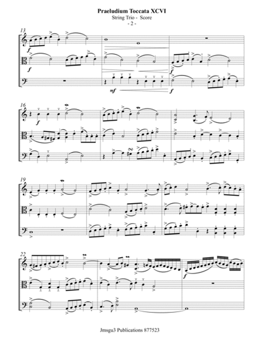 Sweelinck: Praeludium Toccata XCVI for String Trio image number null