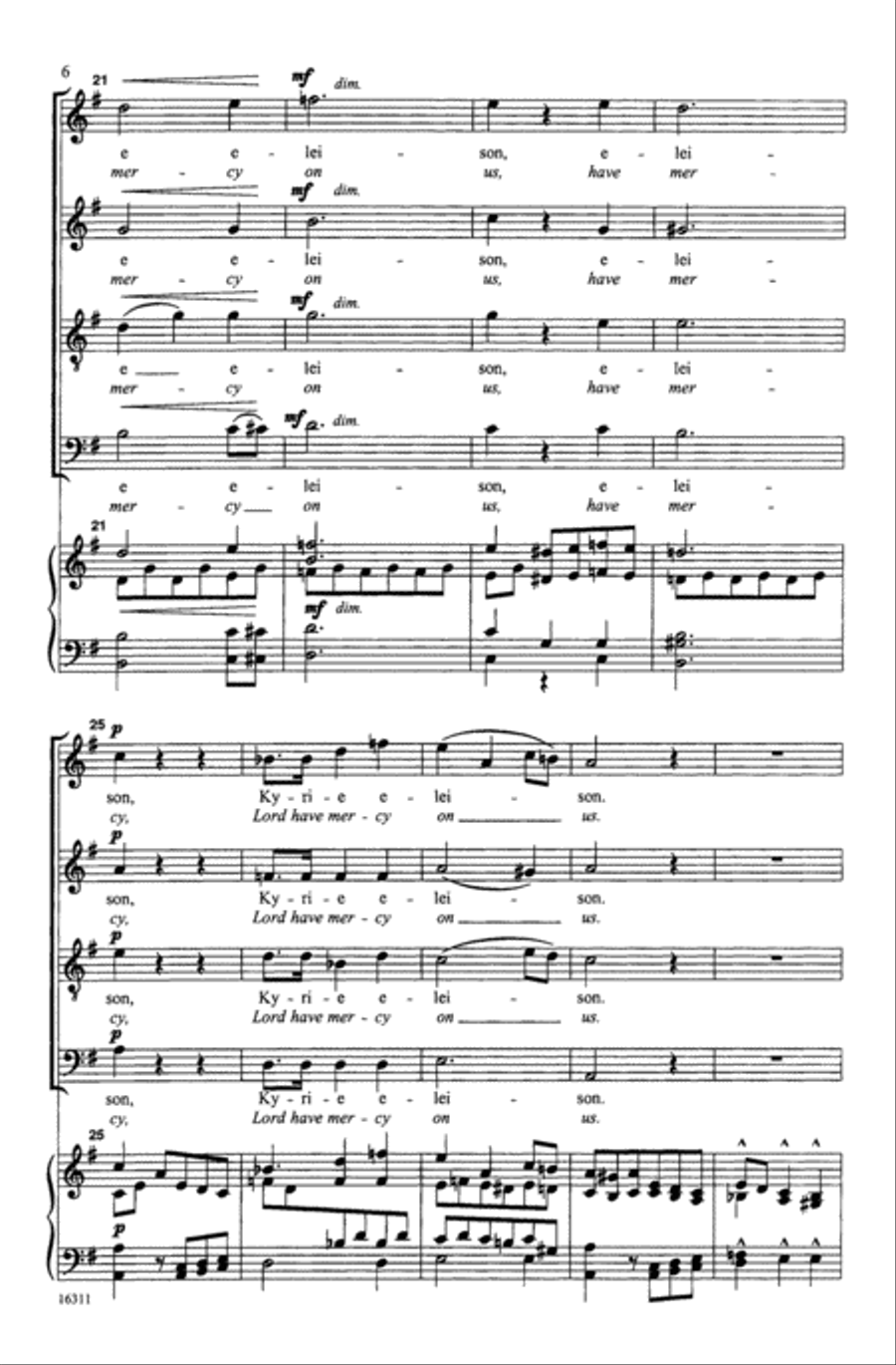 Kyrie (from Mass in G) Choir scores gallery preview page 5