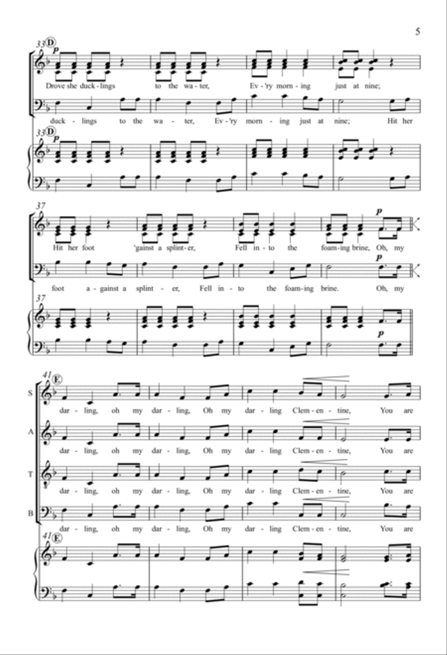 My Darling Clementine My Darling Clementine 4-Part scores gallery preview page 4