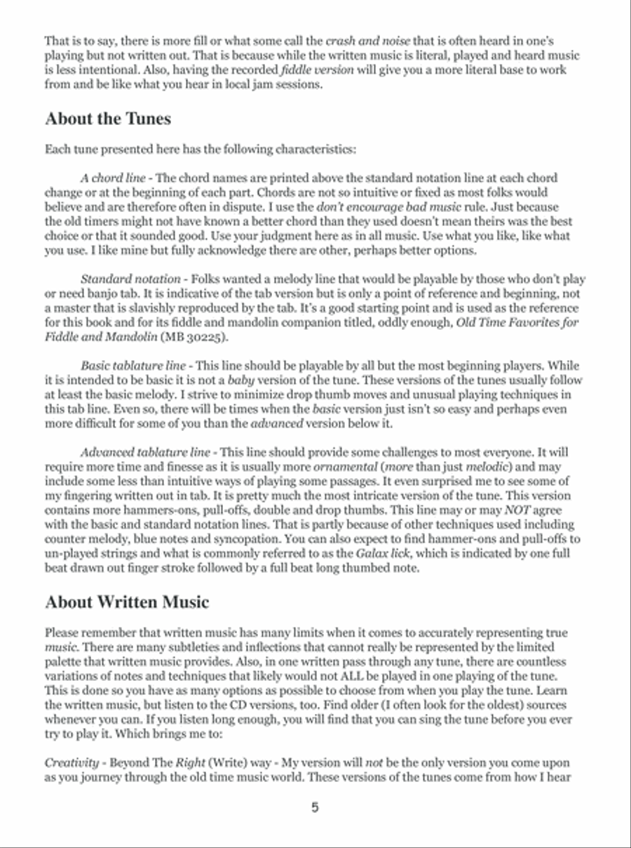 Old-Time Favorites for Clawhammer Banjo Banjo scores gallery preview page 6