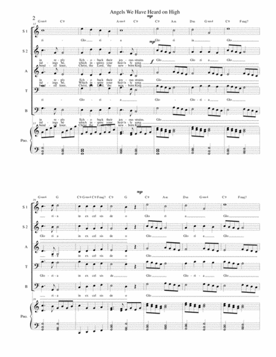 Angels We Have Heard on High SATB and piano image number null
