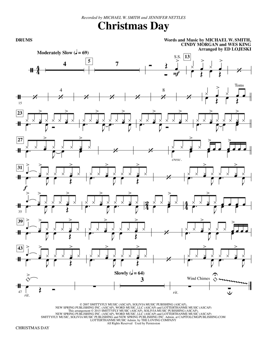 Christmas Day - Drums Choir scores gallery preview page 1