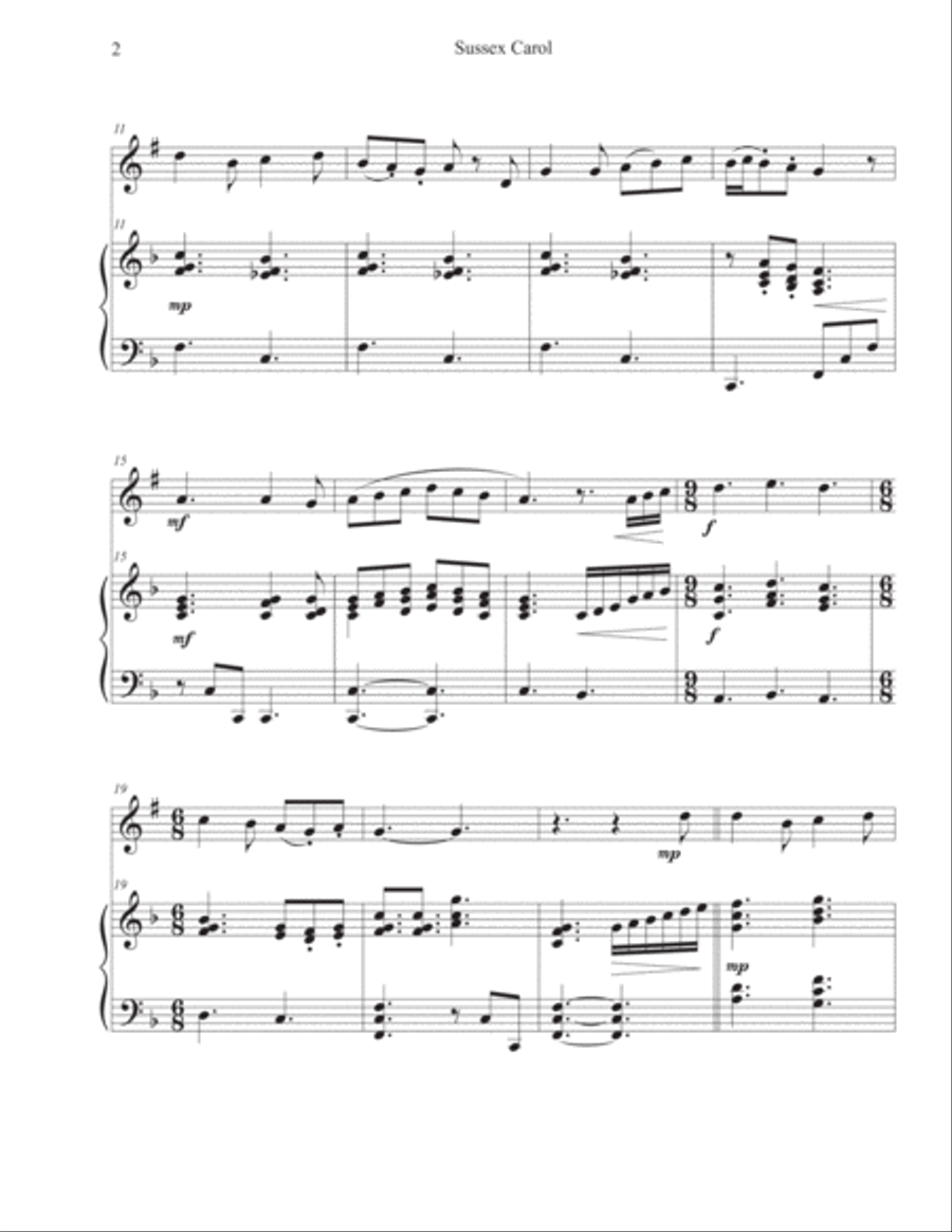 SUSSEX CAROL with Good Christian Men, Rejoice (Trumpet-Piano) Trumpet Solo scores gallery preview page 2