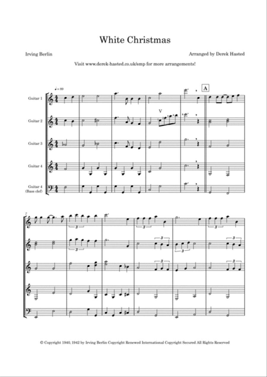 White Christmas Guitar Ensemble scores gallery preview page 4