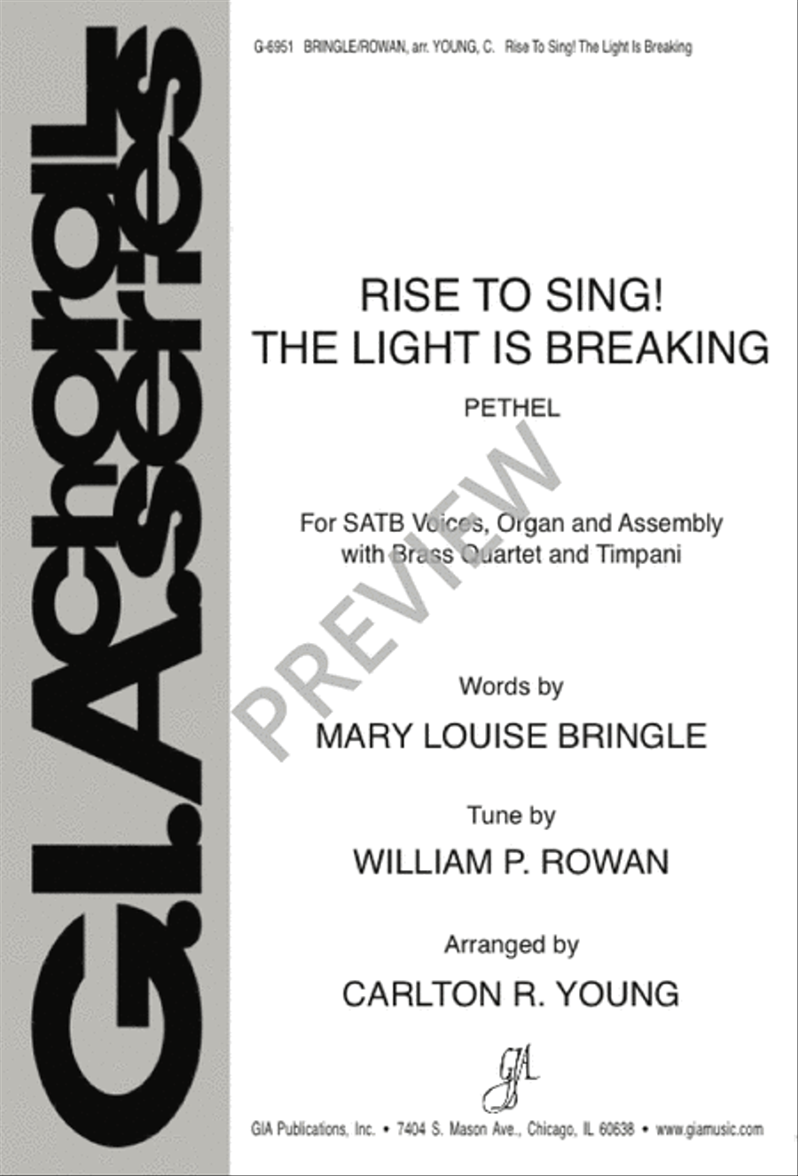 Rise to Sing! The Light Is Breaking 4-Part scores gallery preview page 1