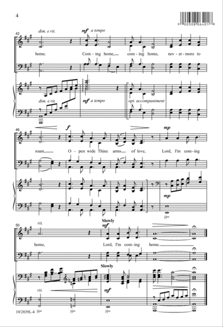 Lord, I'm Coming Home 4-Part scores gallery preview page 4
