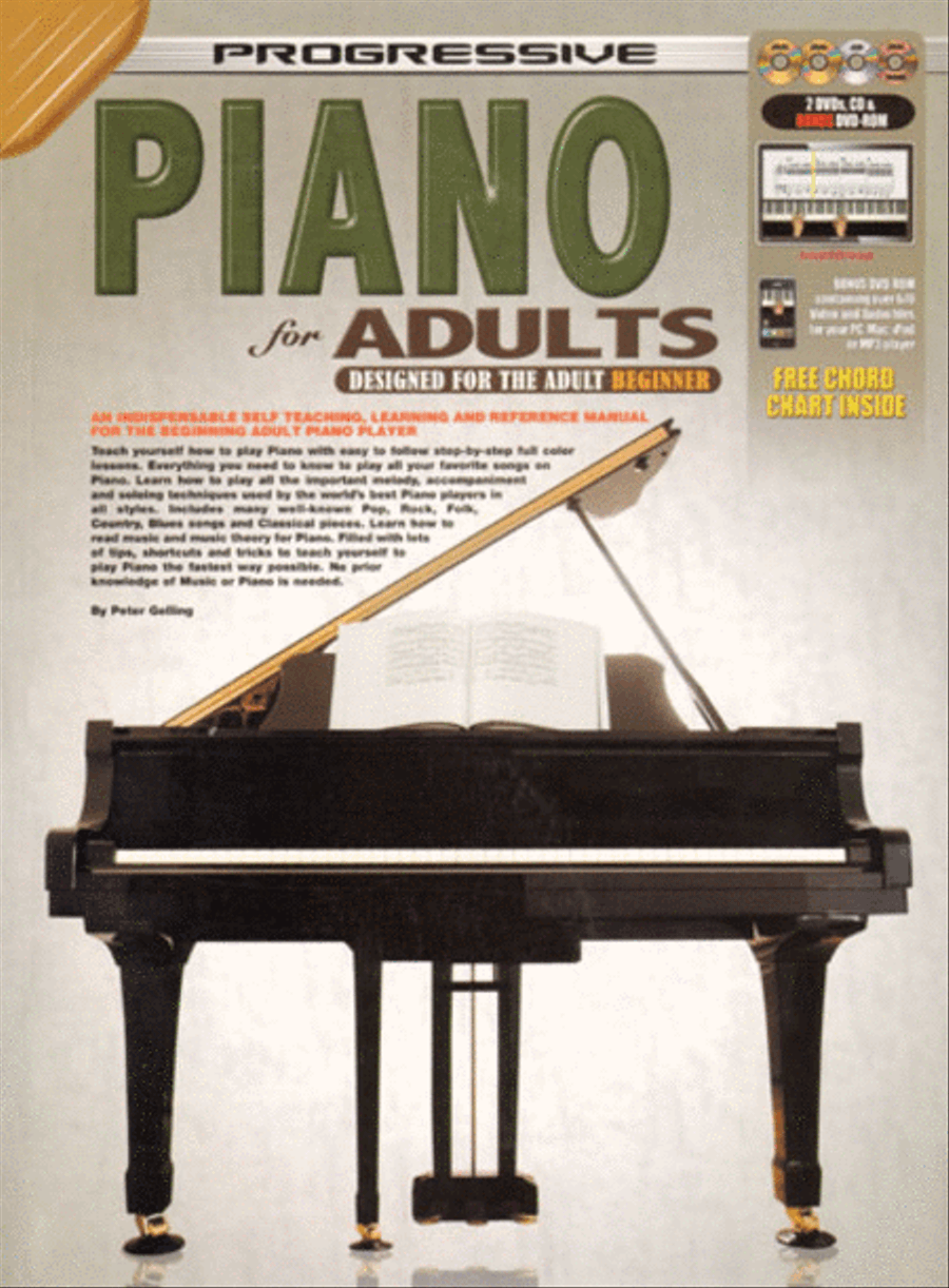 Progressive Piano For Adults Book/CD/2DVDs Plus Bonus DVD-Rom Easy Piano scores gallery preview page 1