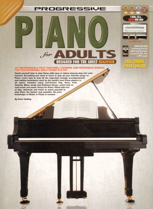 Progressive Piano For Adults Book/CD/2DVDs Plus Bonus DVD-Rom
