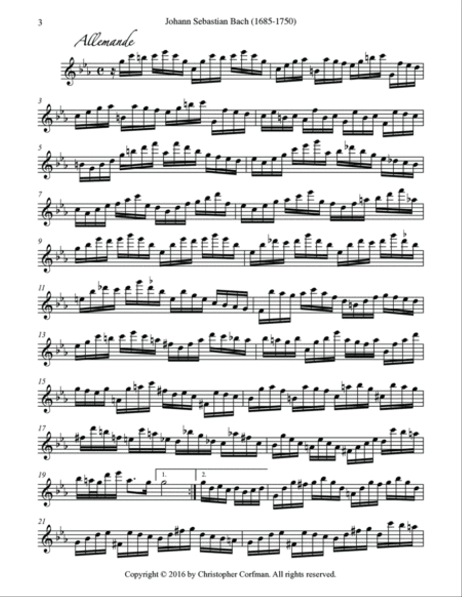 Partita in C minor for Solo Instrument (BWV 1013) Chamber Music scores gallery preview page 6