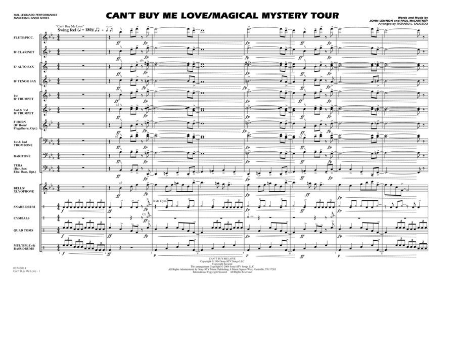 Can't Buy Me Love/Magical Mystery Tour (arr. Richard L. Saucedo) - Full Score