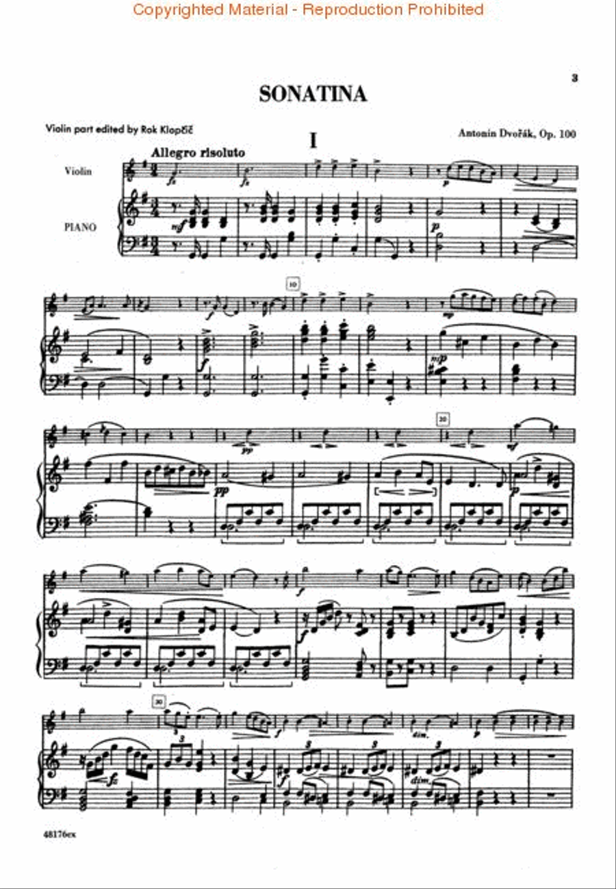 Sonatina, Op. 100 Violin Solo scores gallery preview page 2