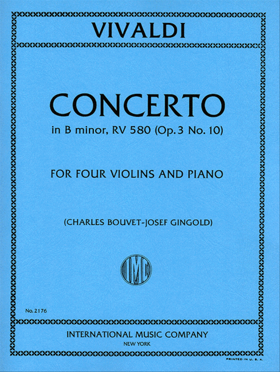 Concerto in B minor, RV 580 (Op. 3, No. 10) Violin scores gallery preview page 1