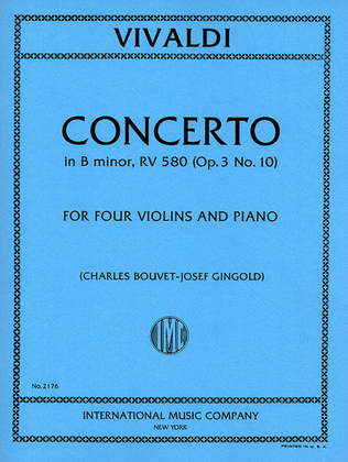 Book cover for Concerto in B minor, RV 580 (Op. 3, No. 10)