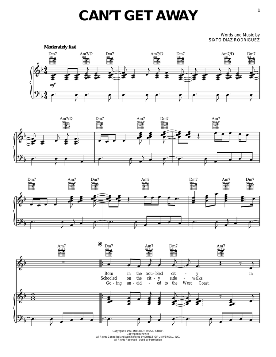 Can't Get Away Acoustic Guitar scores gallery preview page 1