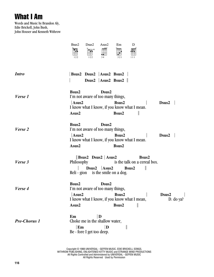 What I Am What I Am Ukulele scores gallery preview page 1