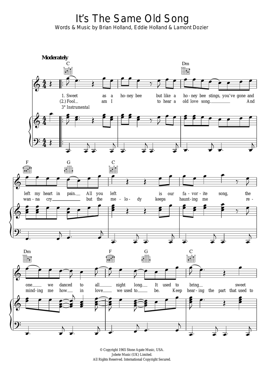 It's The Same Old Song Piano, Vocal scores gallery preview page 1