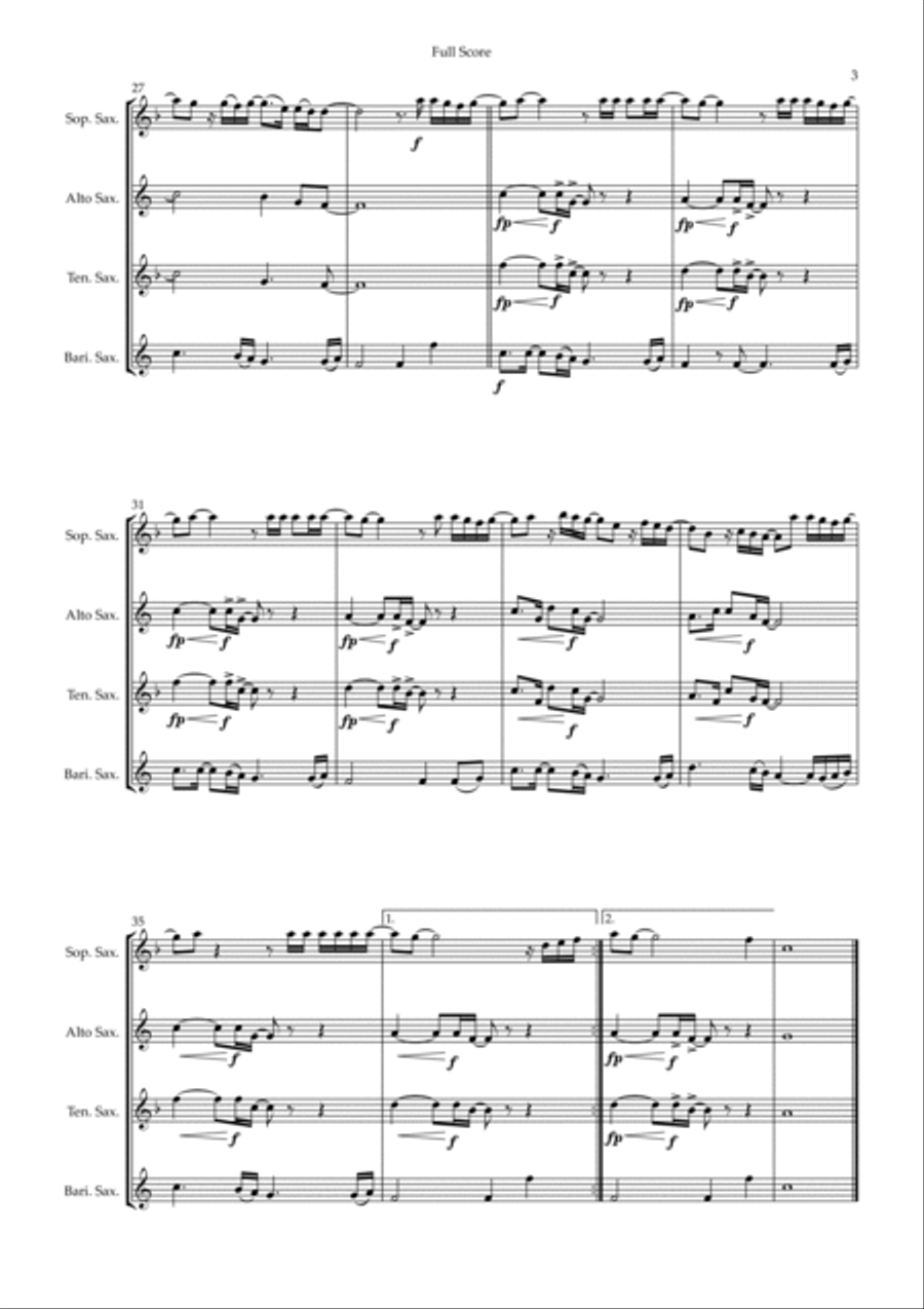 Mirrors Mirrors Saxophone Quartet scores gallery preview page 3
