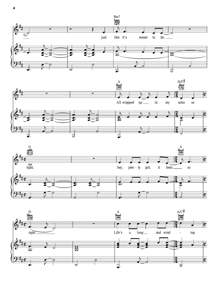 Hey Pretty Girl Piano, Vocal, Guitar scores gallery preview page 4