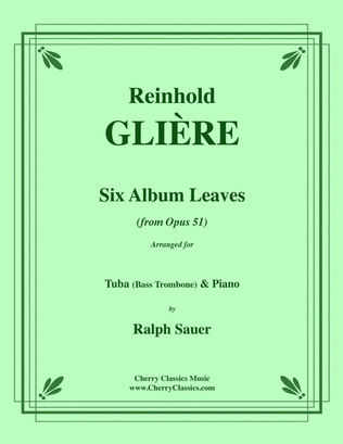 Book cover for Six Album Leaves for Tuba or Bass Trombone
