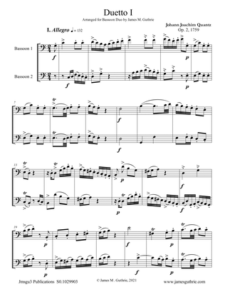 Quantz: Six Duos Op. 2 Complete for Bassoon Duo