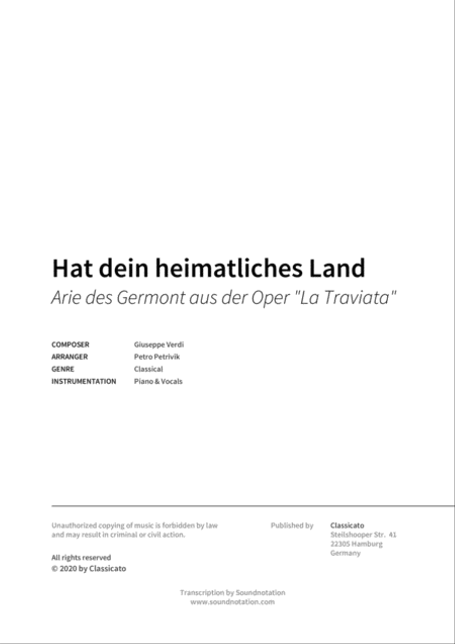 Hat dein heimatliches Land Piano, Vocal, Guitar scores gallery preview page 2