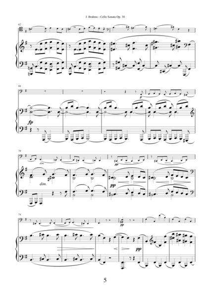Sonata No.1 in E minor Op.38 by Johannes Brahms for cello and piano