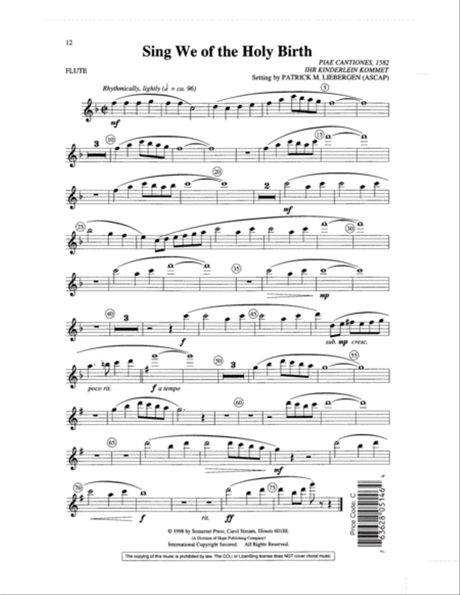 Sing We of the Holy Birth 4-Part scores gallery preview page 12