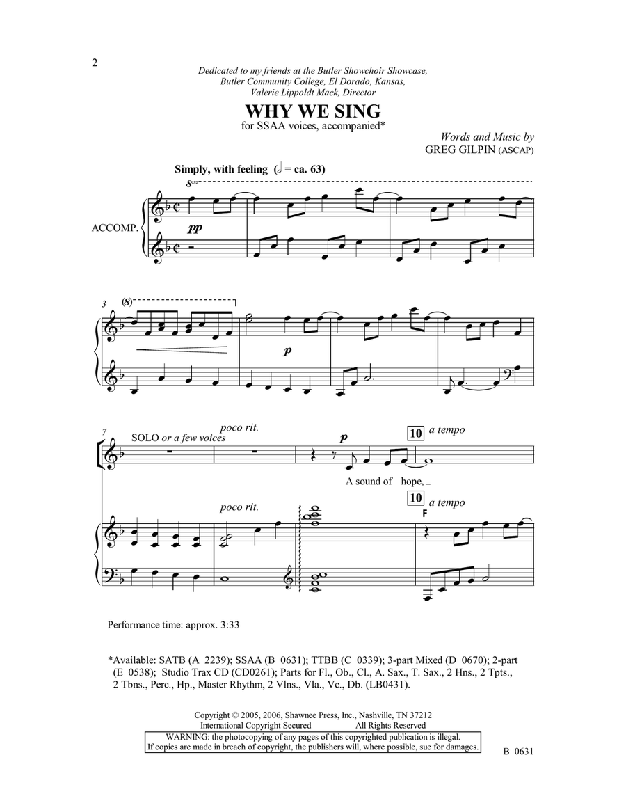 Why We Sing SSAA scores gallery preview page 1