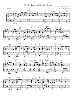 Tis So Sweet to Trust in Jesus - 16th rhythm arr. for solo piano