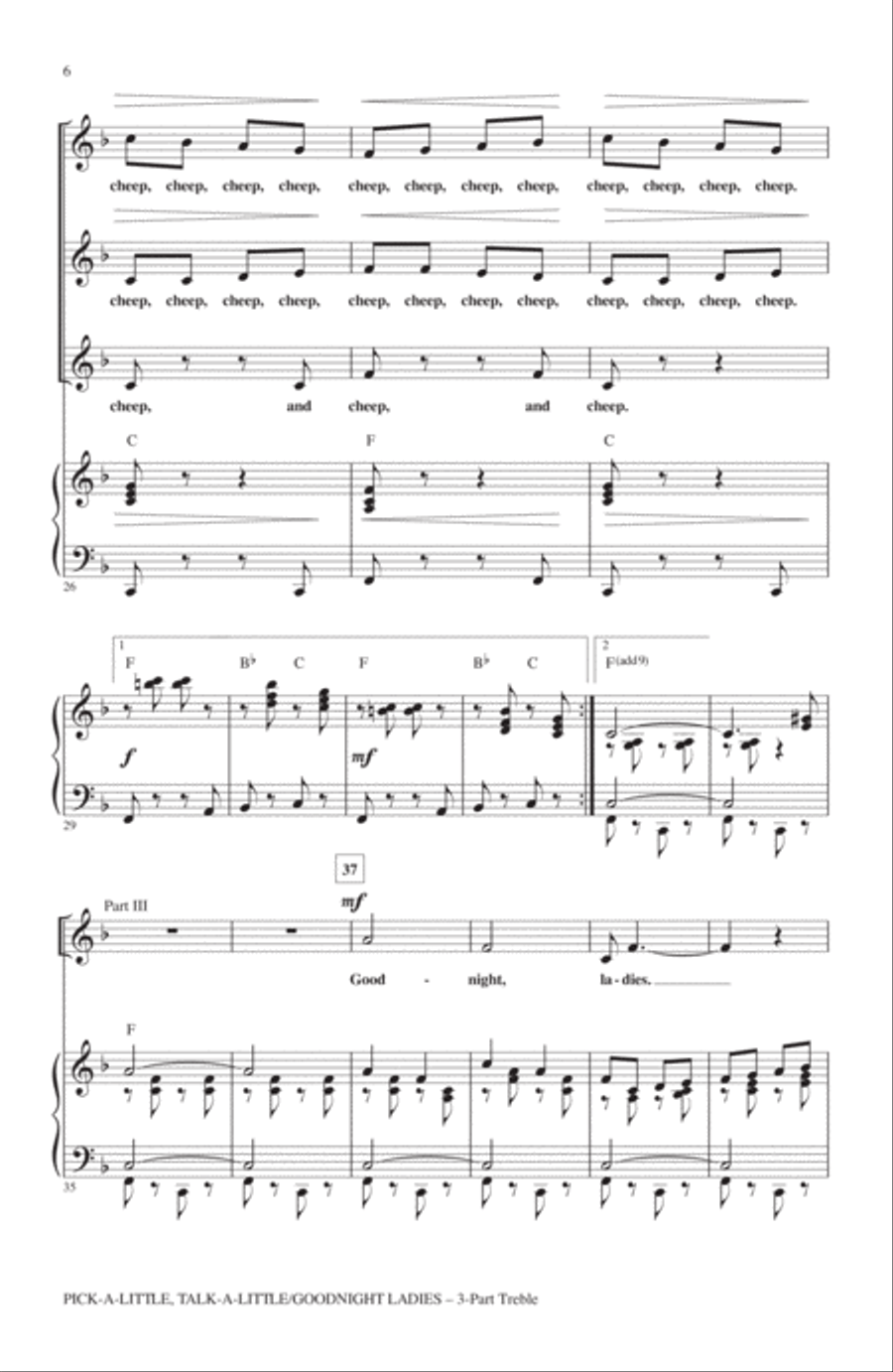 Pick-A-Little, Talk-A-Little / Goodnight Ladies 3-Part scores gallery preview page 4