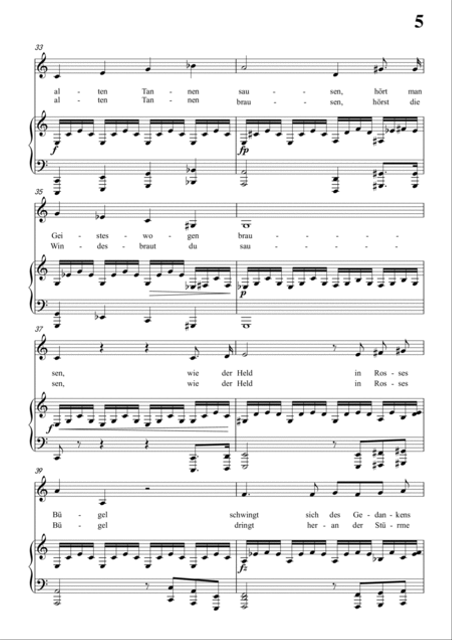 Schubert-Waldes-Nacht in C for Vocal and Piano Voice scores gallery preview page 6