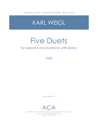 Book cover for [WeiglK] Five Duets for Soprano and Baritone