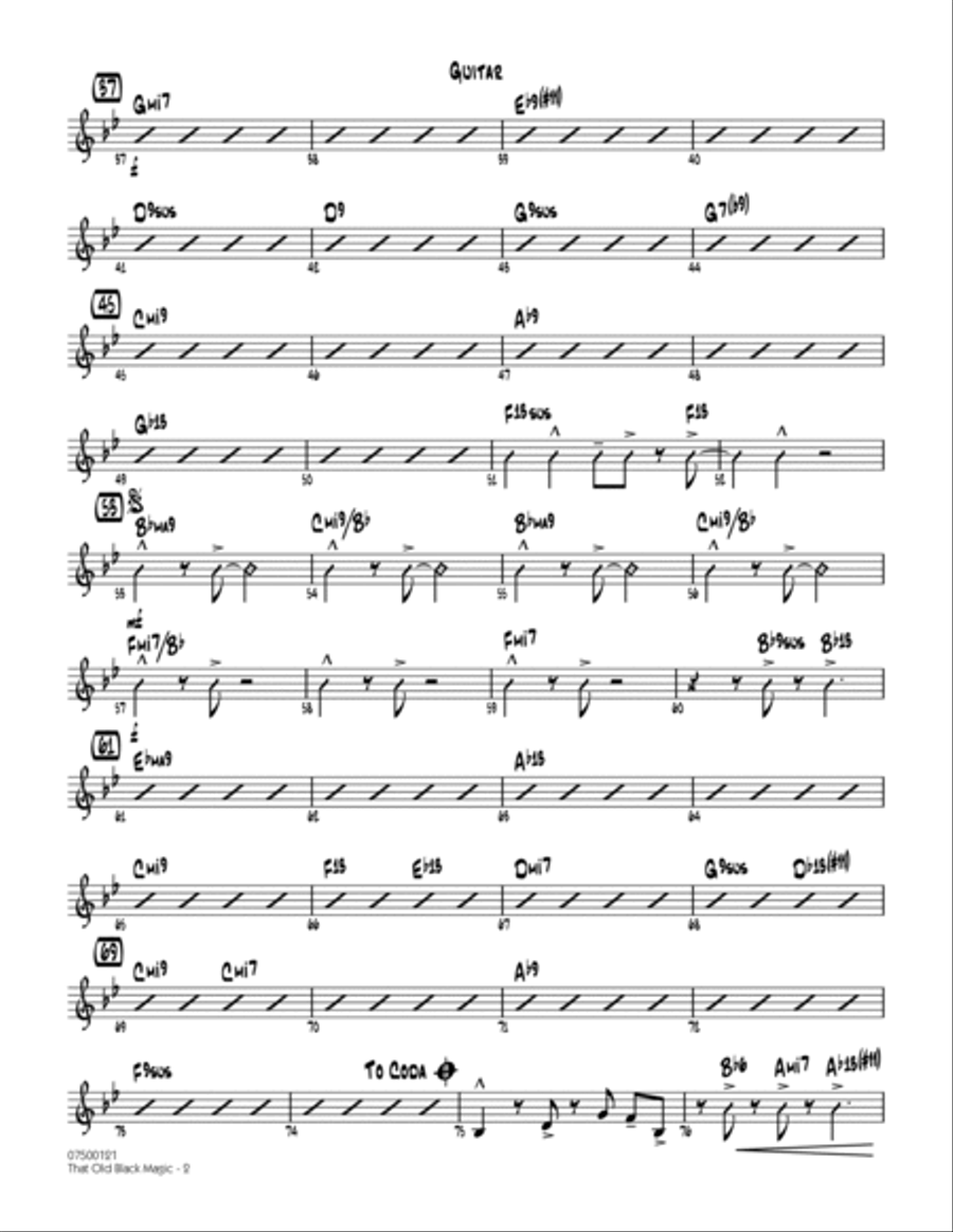 That Old Black Magic - Guitar Jazz Ensemble scores gallery preview page 2
