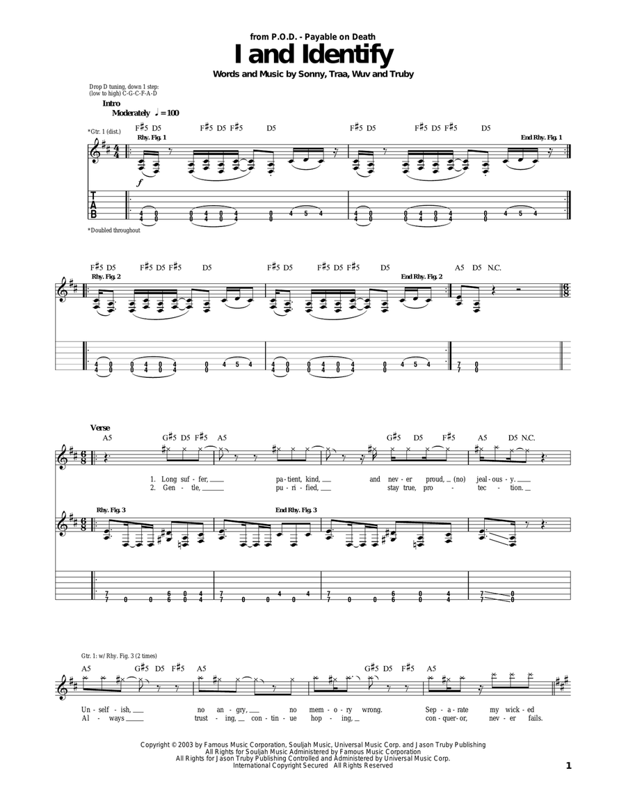 I And Identify Electric Guitar scores gallery preview page 1