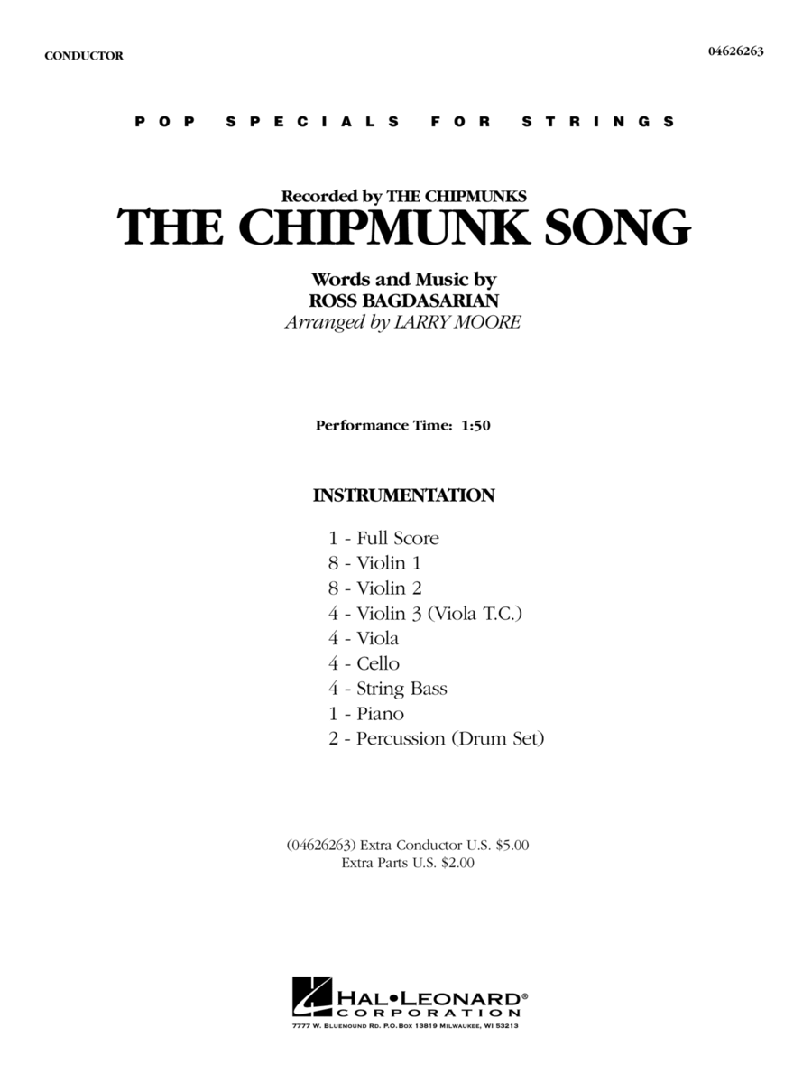 The Chipmunk Song (arr. Larry Moore) - Conductor Score (Full Score)